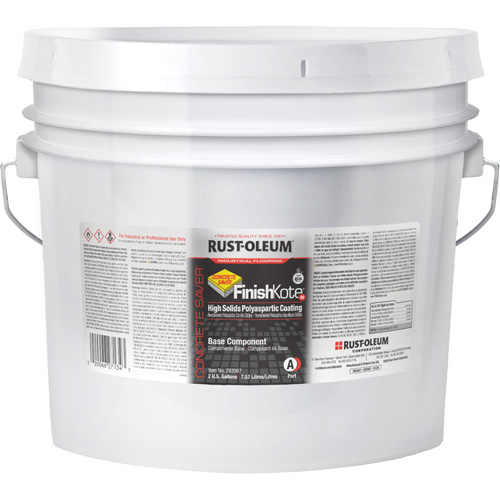 Concrete Saver&reg; FinishKote 80 High Solids Polyaspartic Floor Coating Part A, Pail, Clear/Tint Base Planification Entrepots Molloy