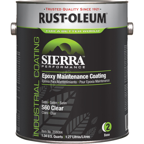 Rev&ecirc;tement dentretien &eacute;poxydique &agrave; base deau Sierra S60 Partie 2 Couche de fond, Gallon, Transparent Planification Entrepots Molloy