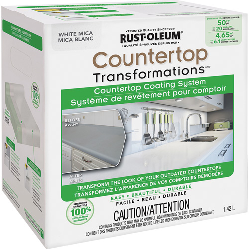 Syst&egrave;me de rev&ecirc;tement au mica pour comptoir Countertop Transformations, 1,42 L, Trousse, Mica blanc Planification Entrepots Molloy