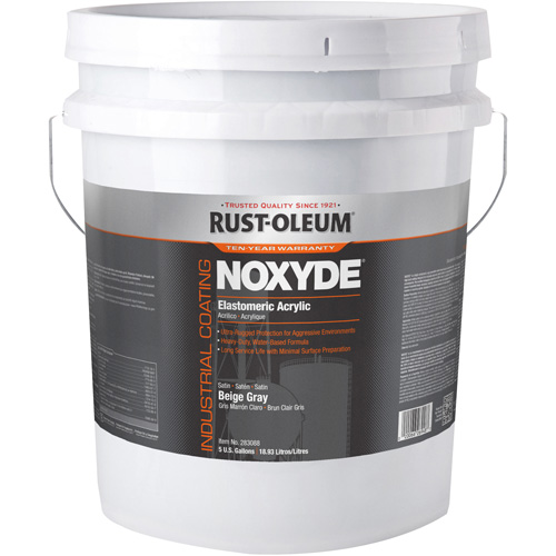 Noxyde Elastomeric Acrylic Coating, 5 gal., Pail, Grey Planification Entrepots Molloy