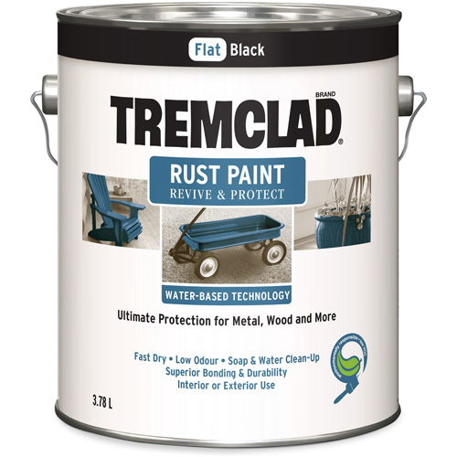 Tremclad&reg; Water-Based Rust Paint, 3.78 L, Gallon, Black Planification Entrepots Molloy