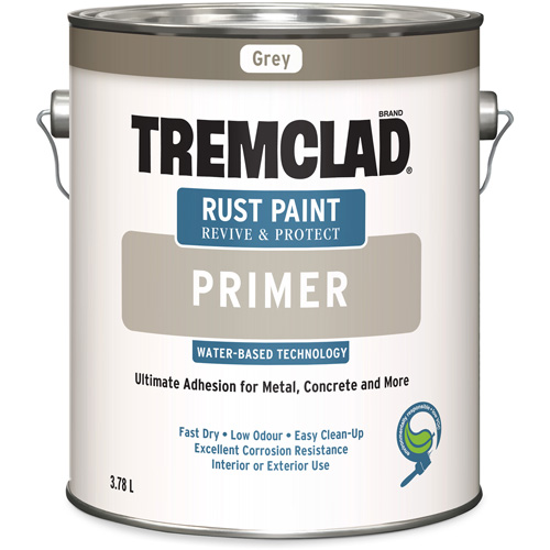 Tremclad&reg; Water-Based Rust Paint Primer, 3.78 L, Gallon, Grey Planification Entrepots Molloy