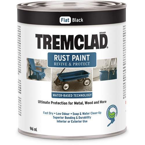 Tremclad&reg; Water-Based Rust Paint, 946 ml, Can, Black Planification Entrepots Molloy