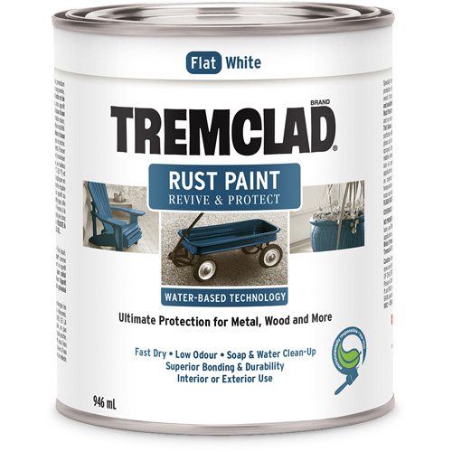 Tremclad&reg; Water-Based Rust Paint, 946 ml, Can, White Planification Entrepots Molloy