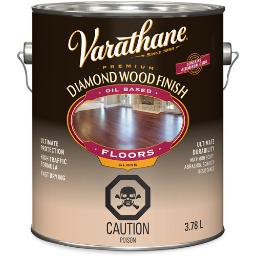 Enduit pour plancher &agrave; fini diamant pour bois Varathane, 3,78 L, Transparent, Brillant Planification Entrepots Molloy