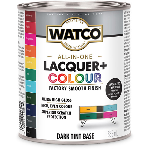 Watco&reg; All In One Lacquer + Colour Dark Tint Base, 946 ml, Dark Tint Base, High-Gloss Planification Entrepots Molloy