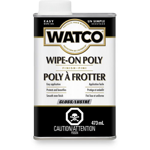 Teinture &agrave; essuyage en poly Watco, 473 ml, Transparent, Brillant Planification Entrepots Molloy