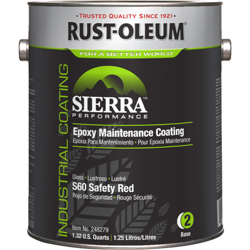 Sierra Performance S60 Maintenance Coating Base Component, 1 gal., Water-Based, Gloss, Red Planification Entrepots Molloy