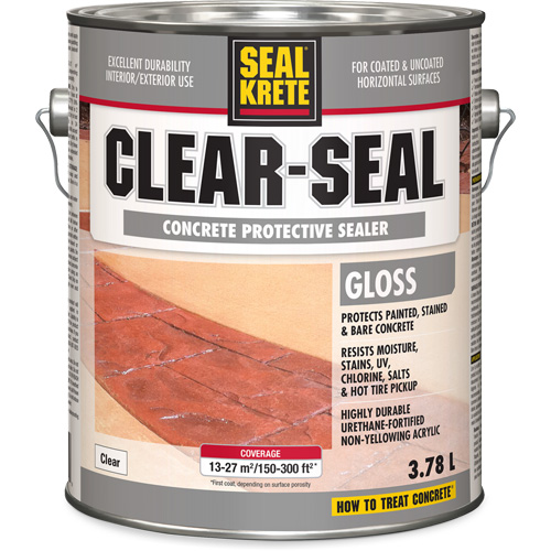 Produit d&eacute;tanch&eacute;it&eacute; protecteur Seal-Krete, 3,78 L, &agrave; l'eau, Brillant, Transparent Planification Entrepots Molloy