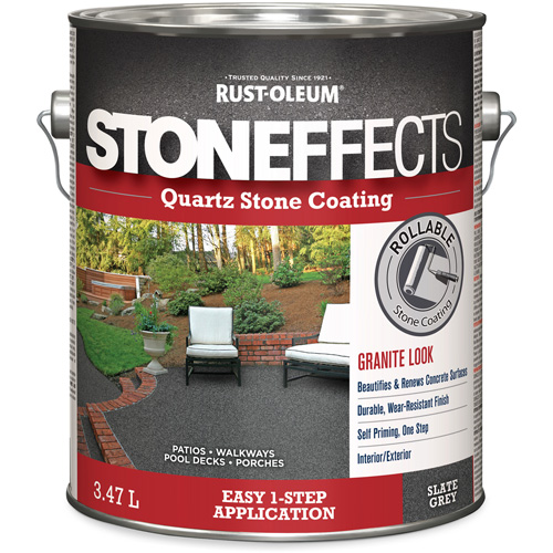 Rev&ecirc;tement &agrave; base de pierre de quartz Stoneffects, 3,78 L, &agrave; l'eau, Textur&eacute;, Gris Planification Entrepots Molloy