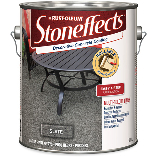 Stoneffects Decorative Concrete Coating, 3.4 L, Solvent-Based, Textured, Grey Planification Entrepots Molloy