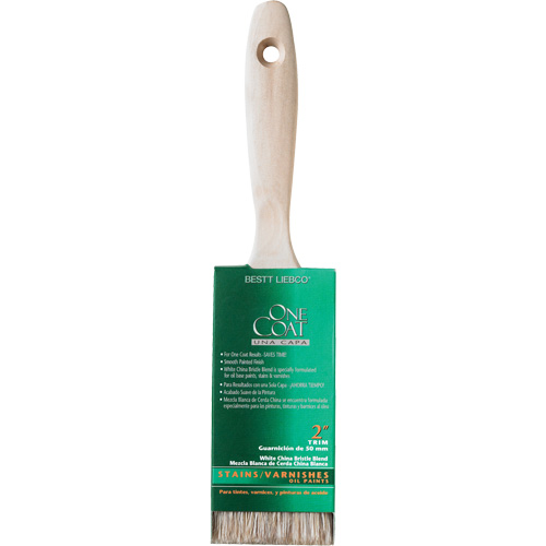 One Coat Trim & Wall Brush, White China, Wood Handle, 2" Width Planification Entrepots Molloy