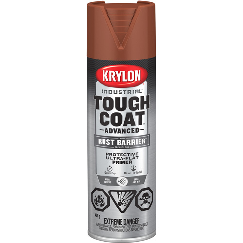 Peinture Tough Coat avec technologie Rust Barrier, Appr&ecirc;t oxyde rouge, Ultra-mat, 425 g, Canette a&eacute;rosol Planification Entrepots Molloy