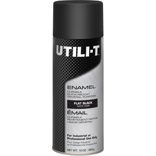 Peinture-&eacute;mail en a&eacute;rosol polyvalent UTILI-T, Noir, Plat, 10 oz/283 g, Canette a&eacute;rosol Planification Entrepots Molloy