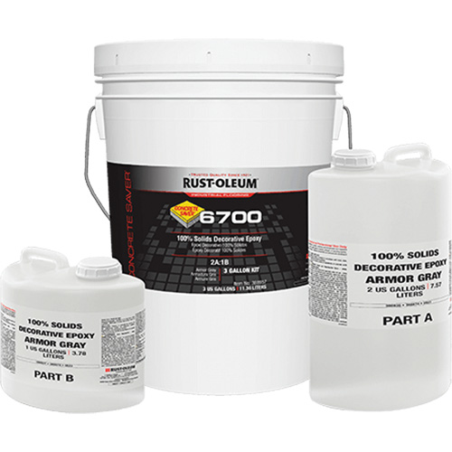 6700 100% Solids Decorative Epoxy, 3 gal., Epoxy-Based, High-Gloss, Grey Planification Entrepots Molloy