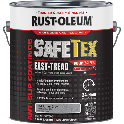 SafeTex&reg; Easy-Tread Acrylic Coating, 1 gal., Water-Based, Flat/Textured, Grey Planification Entrepots Molloy