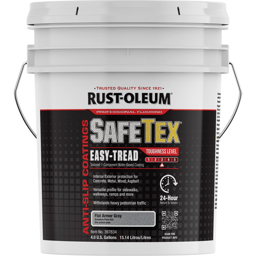 Rev&ecirc;tement d'acrylique SafeTex Easy-Tread, 4 gal., &agrave; l'eau, Plat/Textur&eacute;, Gris Planification Entrepots Molloy