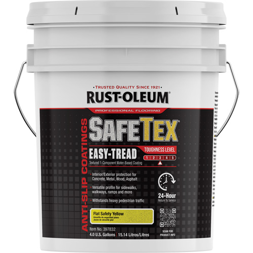 Rev&ecirc;tement d'acrylique SafeTex Easy-Tread, 4 gal., &agrave; l'eau, Plat/Textur&eacute;, Jaune Planification Entrepots Molloy