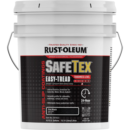 SafeTex&reg; Easy-Tread Acrylic Coating, 4 gal., Water-Based, Flat/Textured, Black Planification Entrepots Molloy