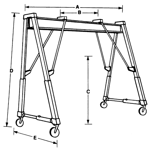 Adjustable Gantry Cranes, 10' L, 2000 lbs. (1 tons) Capacity Planification Entrepots Molloy