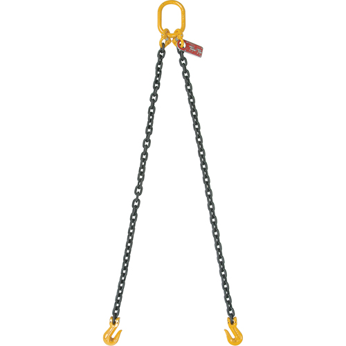 Chain Slings, 80 Chain, Double Legs, Oblong & Slip Hooks, 1/2" x 8' Planification Entrepots Molloy