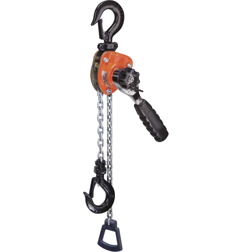 Series 602 Mini Ratchet Lever Hoist, 5' Lift, 550 lbs. (0.275 tons) Capacity, Steel Chain Planification Entrepots Molloy
