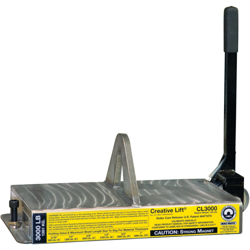 Aimants Creative Lift, Capacit&eacute; de retenue 3000 lb (1,5 tonne), 19-1/4" lo x 10-1/2" la x 7" h Planification Entrepots Molloy