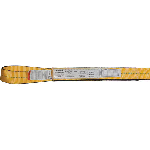 Nylon Slings, Double Ply, Double Eye, Type 3, 1" W x 3' L, 3100 lbs. Vertical Load Limit Planification Entrepots Molloy