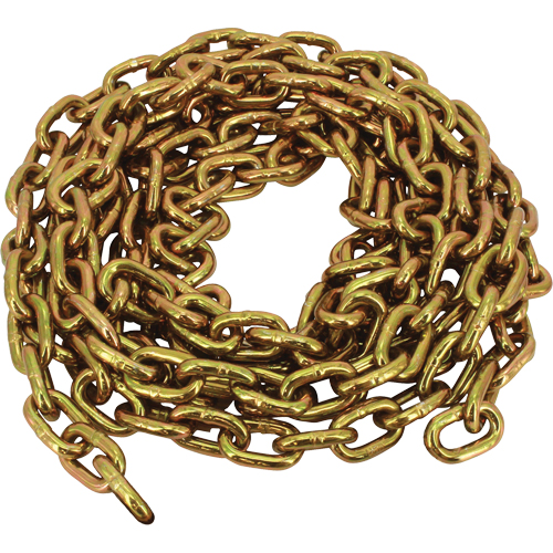Chaîne de calibre 70 pour le transport d'importation, Acier au carbone, 1/2" x 100' (30,4 m) l, Calibre 70, Charge d'utilisation 11 300 lb (5,65 tonne) Planification Entrepots Molloy