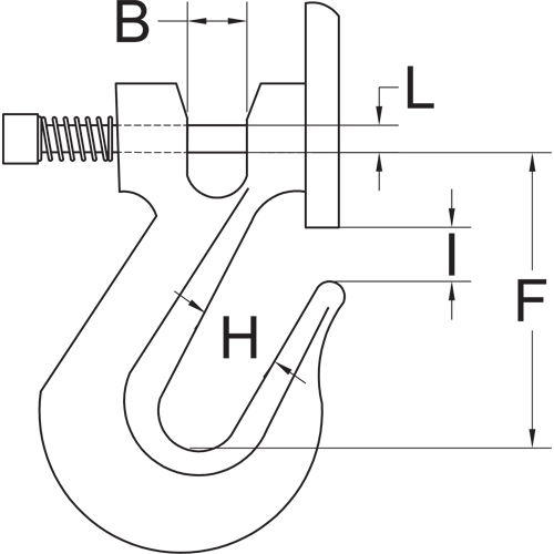 Clevis Grab Hook with Latch - Grade 70 Planification Entrepots Molloy