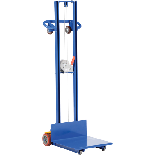Platform Lift Stacker, Hand Winch Operated, 400 lbs. Capacity, 58" Max Lift Planification Entrepots Molloy