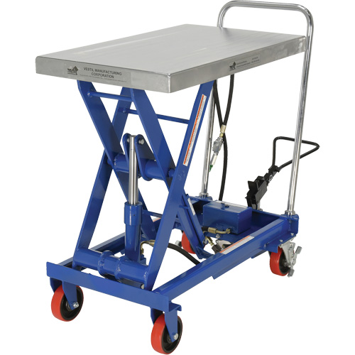 Pneumatic Hydraulic Scissor Lift Table, Steel, 32-1/2" L x 19-3/4" W, 1000 lbs. Cap. Planification Entrepots Molloy