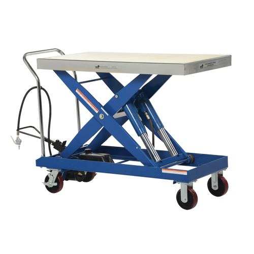 Pneumatic Hydraulic Scissor Lift Table, Steel, 47-1/2" L x 24" W, 2000 lbs. Cap. Planification Entrepots Molloy