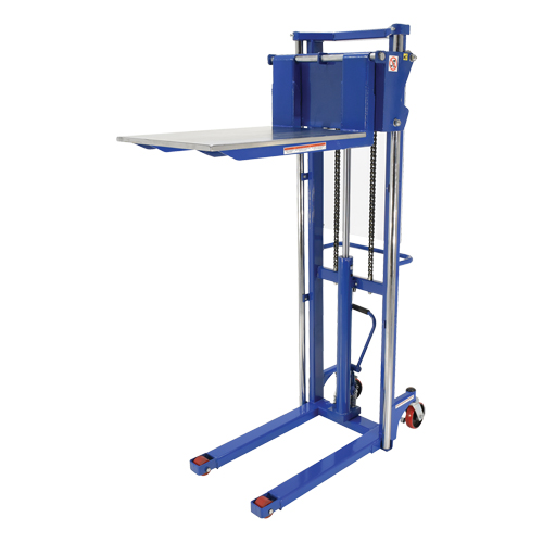 Hefti-Lift Load Stacker, Foot Pump Operated, 1500 lbs. Capacity, 63" Max Lift Planification Entrepots Molloy