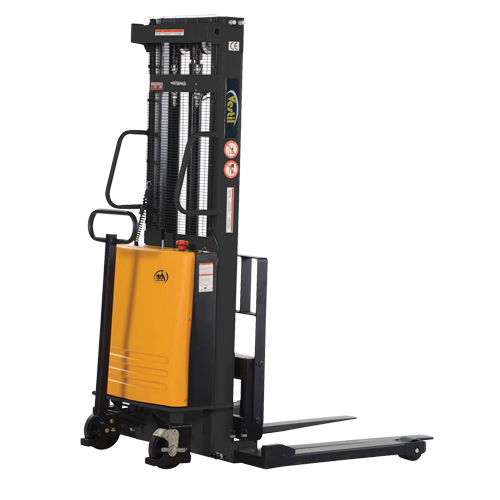 Fork Lift Stacker, Electric Operated, 2000 lbs. Capacity, 118" Max Lift Planification Entrepots Molloy