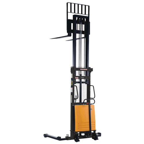 Fork Lift Stacker, Electric Operated, 2000 lbs. Capacity, 118" Max Lift Planification Entrepots Molloy