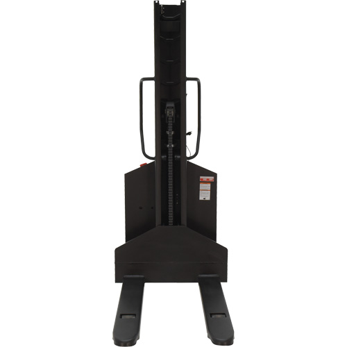 Narrow Mast Powered Lift Stacker, Electric Operated, 1000 lbs. Capacity, 63" Max Lift Planification Entrepots Molloy