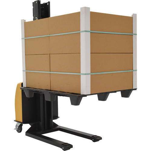 Narrow Mast Powered Lift Stacker, Electric Operated, 1000 lbs. Capacity, 63" Max Lift Planification Entrepots Molloy