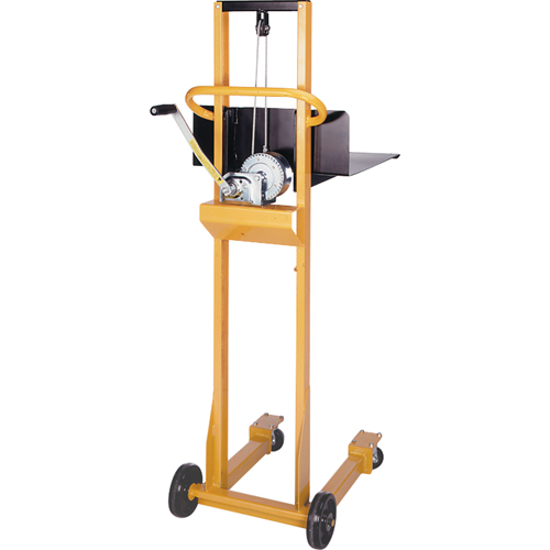 Easy-Lift Platform Lift Stacker, Hand Winch Operated, 500 lbs. Capacity, 52" Max Lift Planification Entrepots Molloy