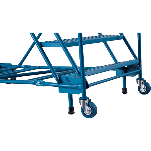 Escabeau roulant certifi&eacute; CSA avec marche verrouillable, 16 marches, Largeur de la marche 30", Hauteur de la plateforme 144", Acier Planification Entrepots Molloy