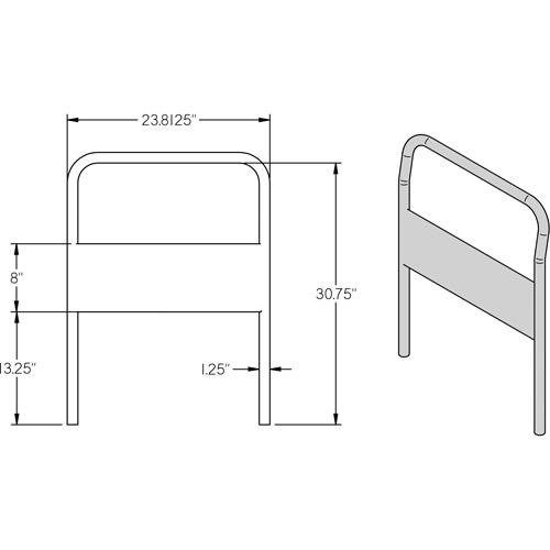 24" Chrome Handle for Platform Truck Planification Entrepots Molloy