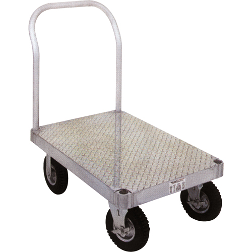 Aluminum Platform Truck, 36" W x 72" L, 2000 lbs. Cap., Rubber Wheels Planification Entrepots Molloy