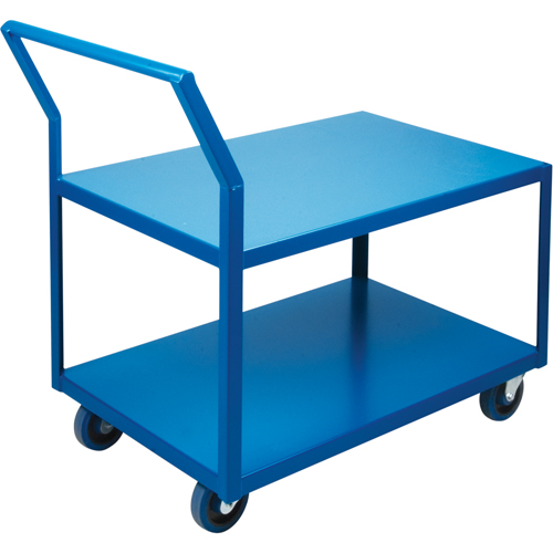 Chariots Surbaiss&eacute;s Robustes, 2 niveaux, 18" la x 30" p x 40" h, 1200 lb Cap Planification Entrepots Molloy