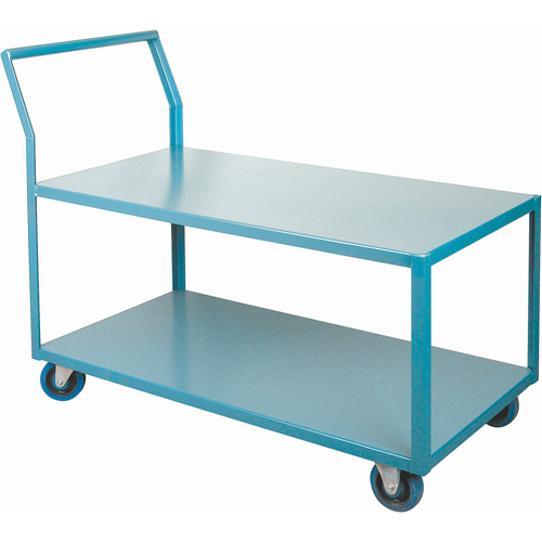 Heavy-Duty Low Profile Shop Carts, 2 Tiers, 24" W x 48" D x 40" H, 1200 lbs. Cap. Planification Entrepots Molloy
