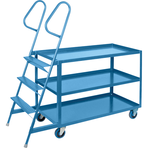 Stock Picking Carts, Steel, 24" W x 64" D, 3 Shelves, 1200 lbs. Capacity Planification Entrepots Molloy
