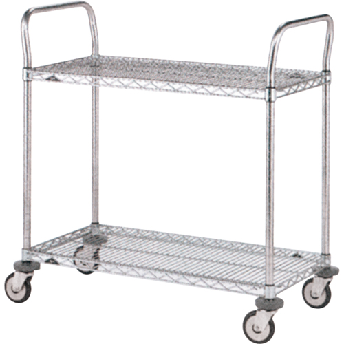 Chariots utilitaires standards, Acier inoxydable, 24" x 39" x 24", Capacit&eacute; 500 lb Planification Entrepots Molloy