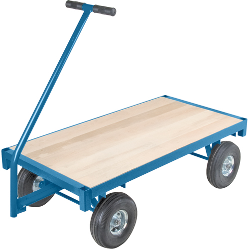Ergonomic Platform Wagon Trucks, 36" W x 72" L, 45" Handle, 1000 lbs. Capacity, 10" Wheel Dia., Pneumatic Wheels Planification Entrepots Molloy