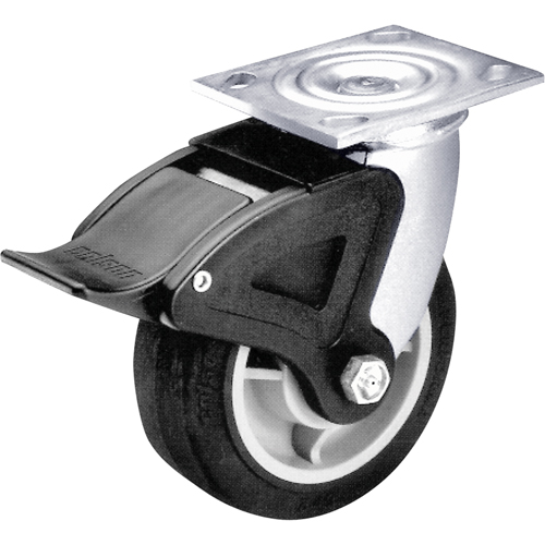 Total Locking Caster, Swivel with Brake, 6" (152.4 mm), Phenolic, 900 lbs. (408 kg.) Planification Entrepots Molloy