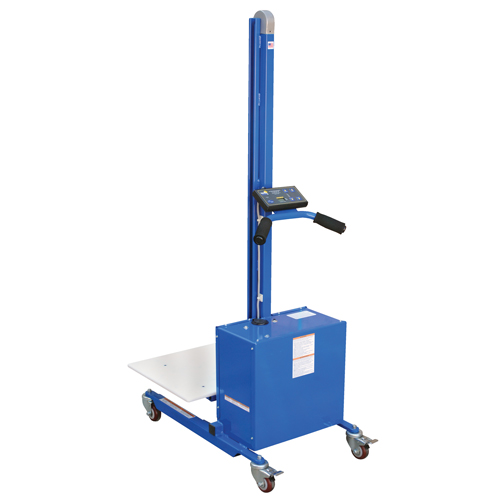 Quick Lift Platform Stacker, Electric Operated, 175 lbs. Capacity, 57" Max Lift Planification Entrepots Molloy