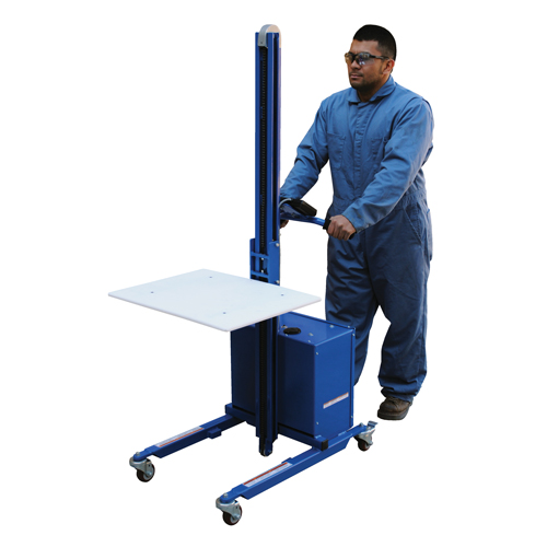 Quick Lift Platform Stacker, Electric Operated, 175 lbs. Capacity, 57" Max Lift Planification Entrepots Molloy